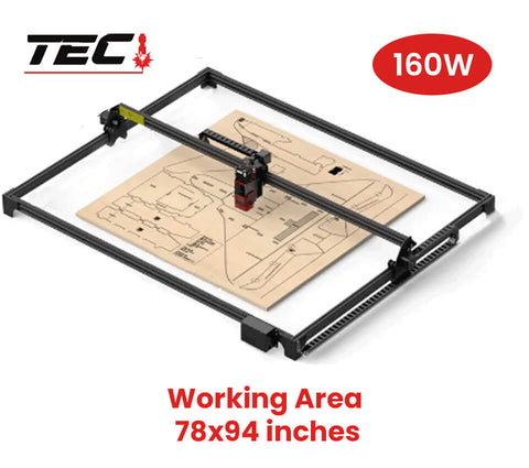 160W Blue CNC Laser Engraving Cutting Machine For Wood, Leather & Metal (160 Watts) - 78X94 Inches