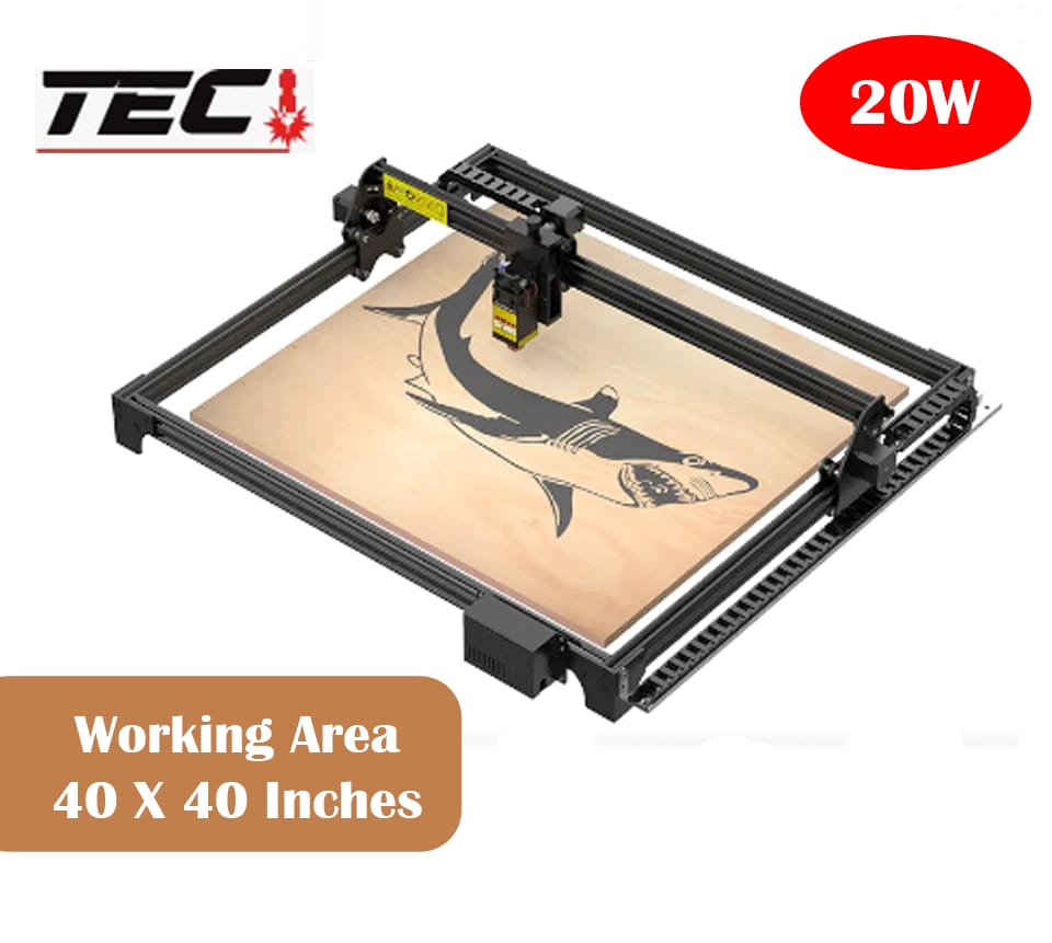 20W Laser Engraving Cutting Machine For Wood Engraver And Cutter Acrylic Laser Engraver Machine For Bamboo Leather - 40X40 Inches