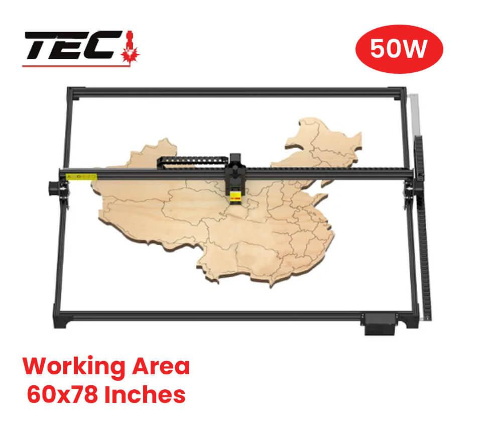 50W  CNC Laser Engraving Machine For Metal Engraver Wood Cutter Cnc Router Machines - 60X78 Inches