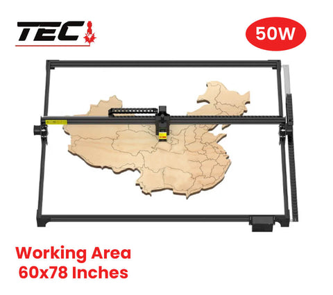 50W  CNC Laser Engraving Machine For Metal Engraver Wood Cutter Cnc Router Machines - 60X78 Inches