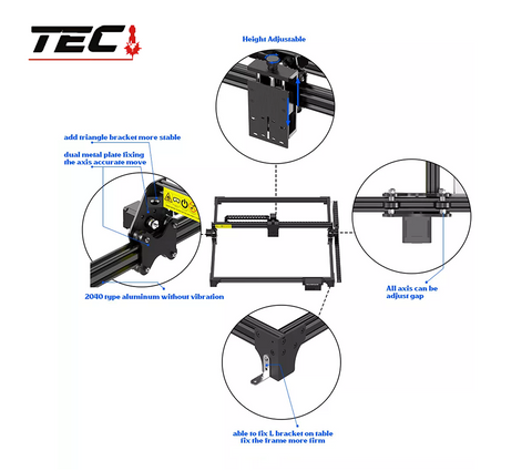 50W  CNC Laser Engraving Machine For Metal Engraver Wood Cutter Cnc Router Machines - 60X78 Inches