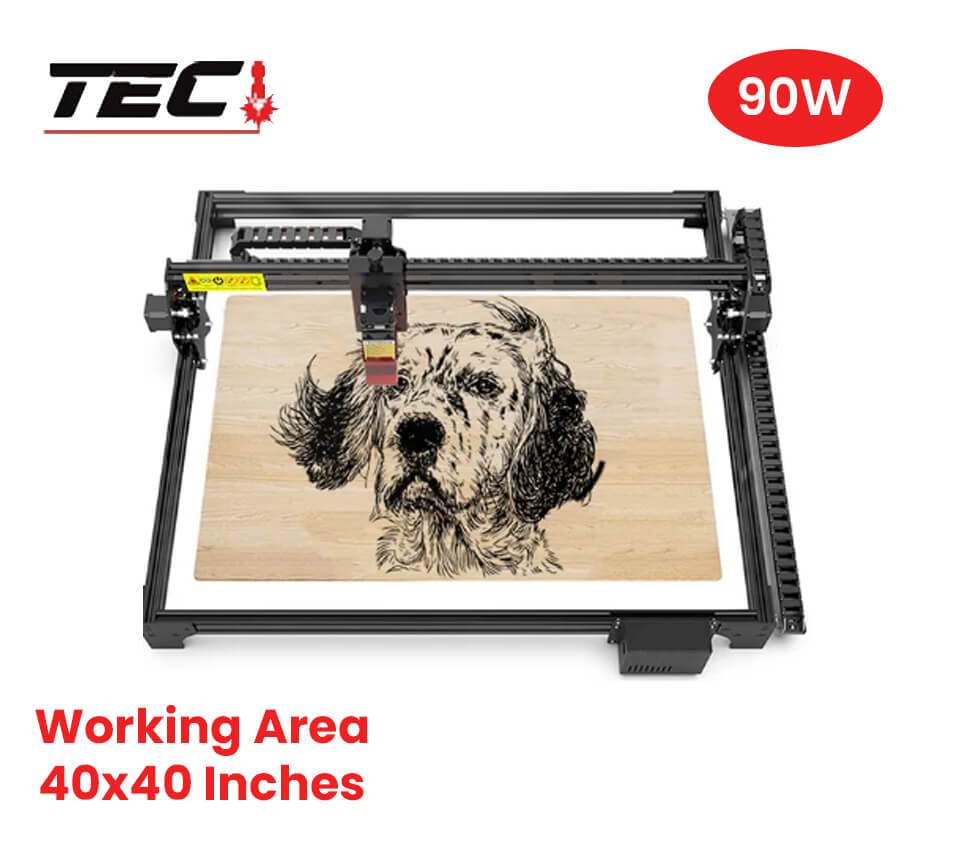 90W CNC Laser Engraver Cutter Wood Printer Laser Engraving And Cutting Machine CNC Router Air Assist Metal Engraver Leather - 40X40 Inches