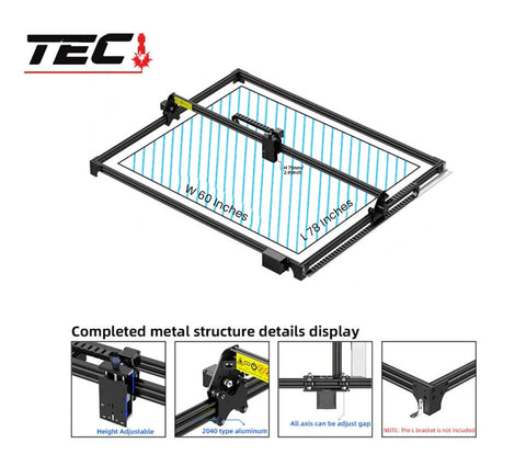 50W  CNC Laser Engraving Machine For Metal Engraver Wood Cutter Cnc Router Machines - 60X78 Inches