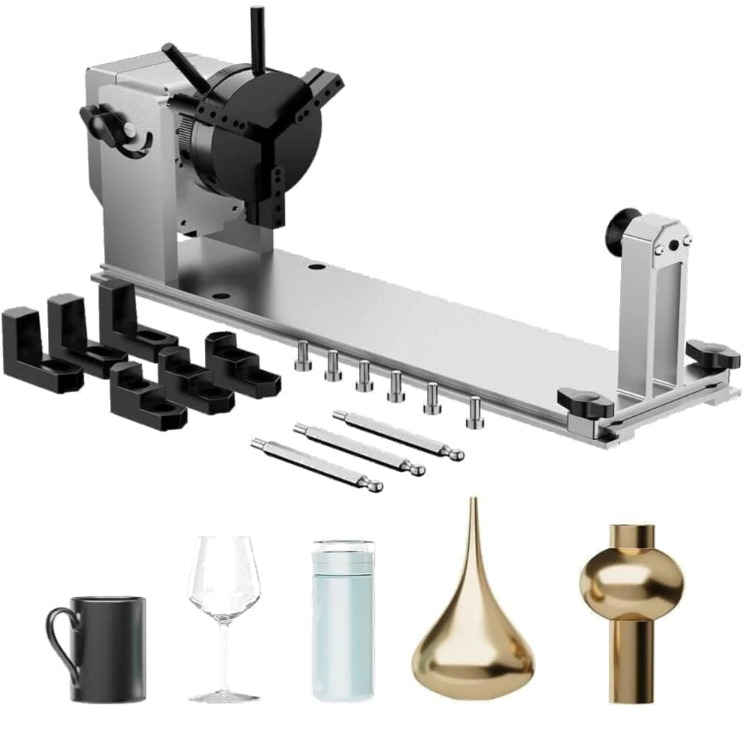 4 in 1 Rotatory attachment for rings, cylindrical, spherical, curved objects