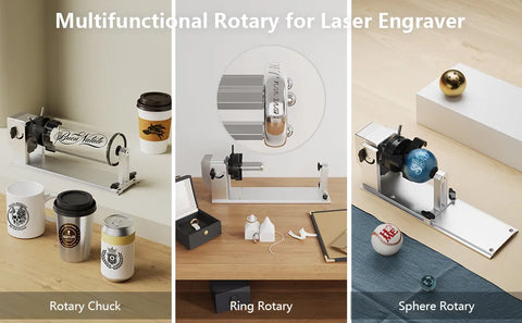 4 in 1 Rotatory attachment for rings, cylindrical, spherical, curved objects
