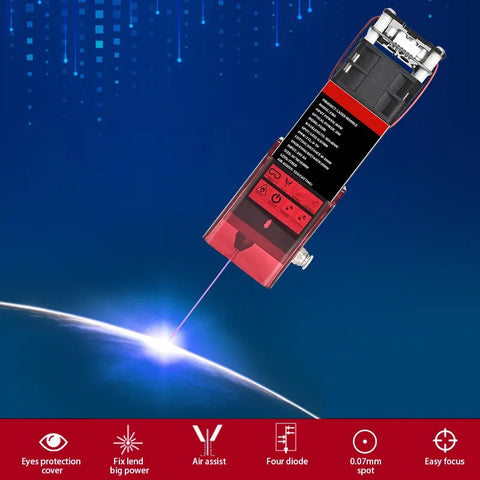 160W Laser Module With Air Assist Optical Power 21W 4 Diode Laser Head For Engraving Machine Wood Engraver Cutter Acrylic